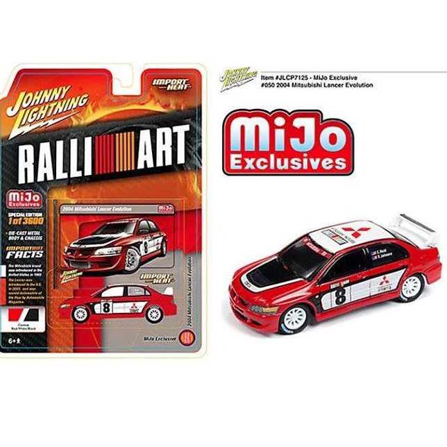 MERAH Johnny Lightning RALLI ART - 2004 Mitsubishi lancer Evolution Red ...
