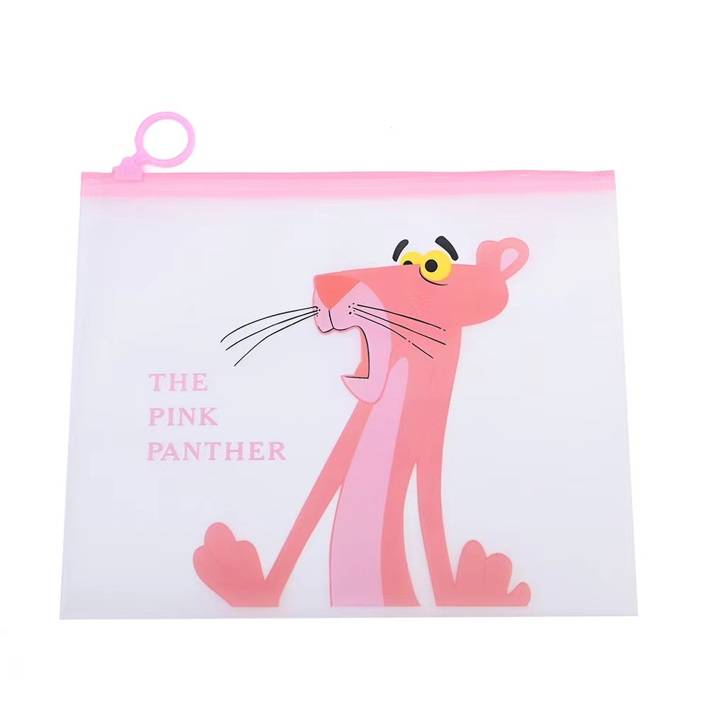 Cartoon transparent cute Unicorn file Pink Leopard Bag student storage ...