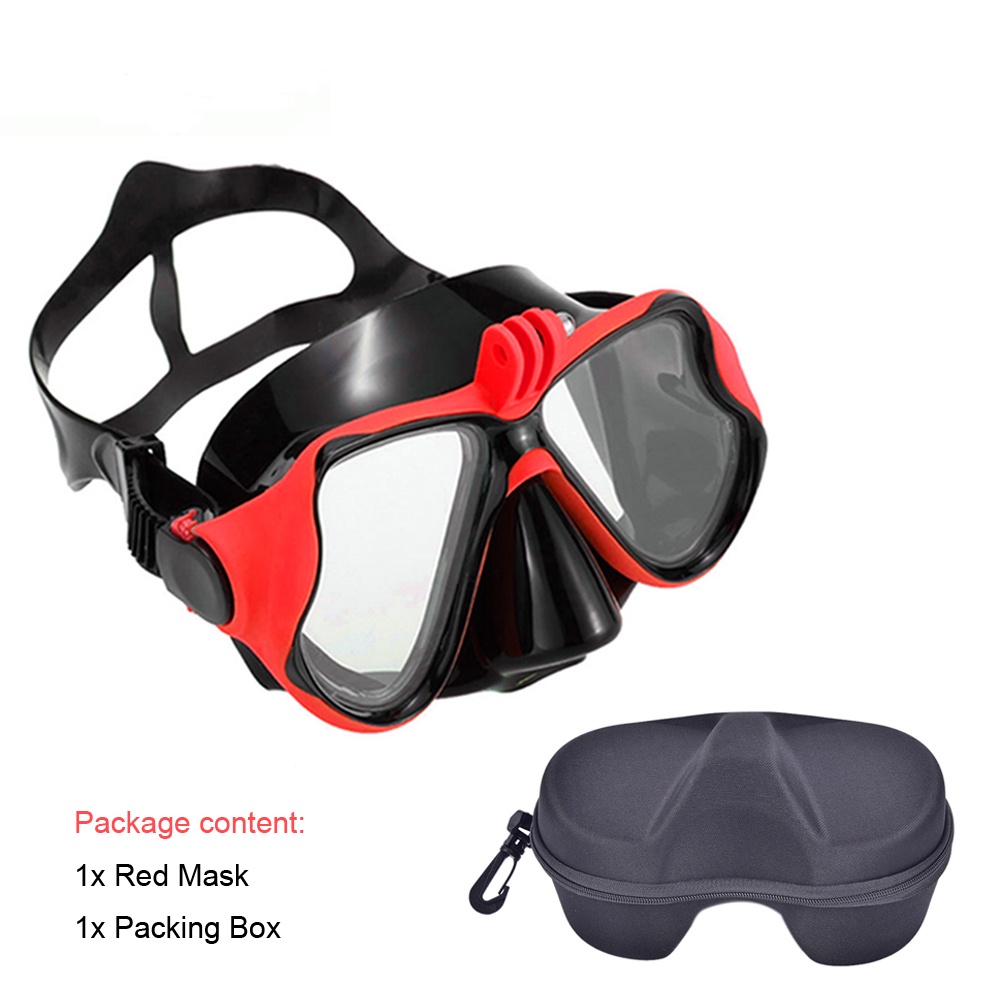 Free Diving Mask with Storage Case Glasses Ultra-Low Volumes Snorkeling ...