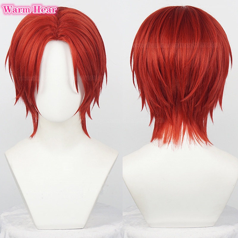 Short red cheap anime wig