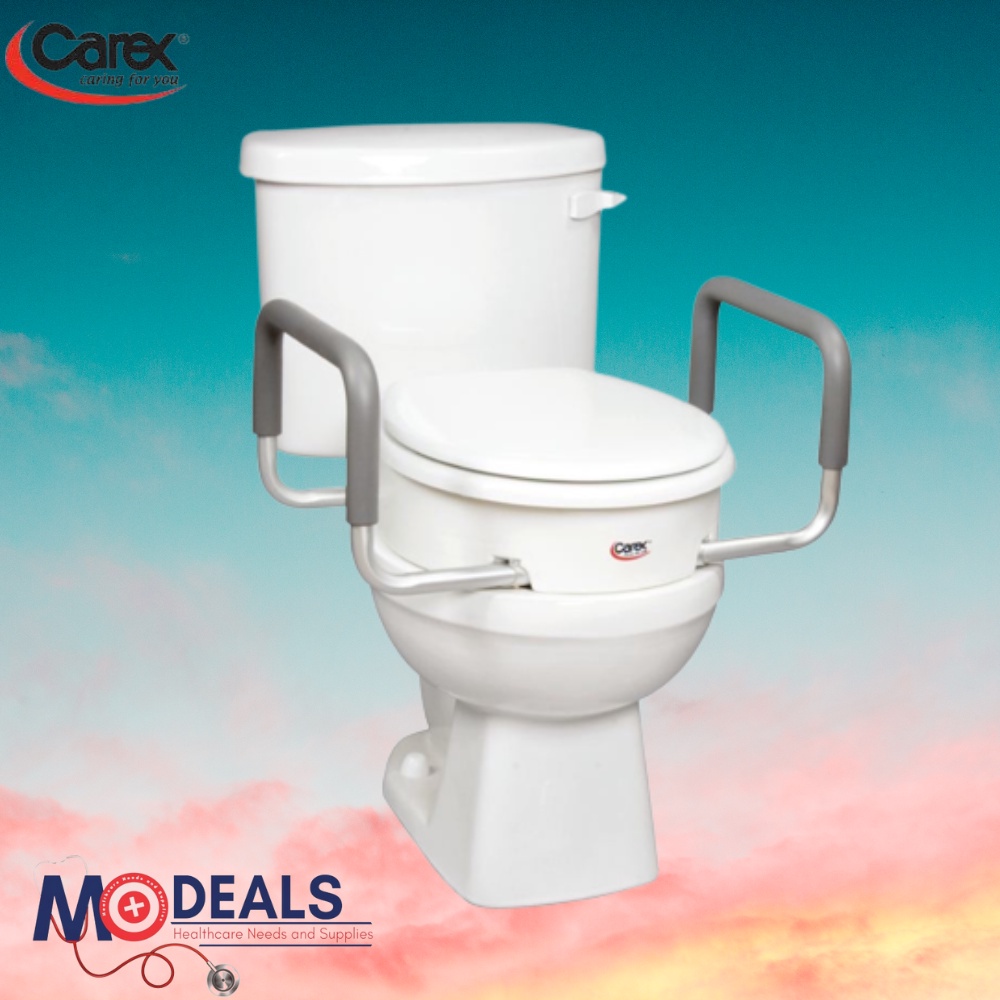 CAREX Elongated Toilet Seat Elevator with Handles Standards For Elders
