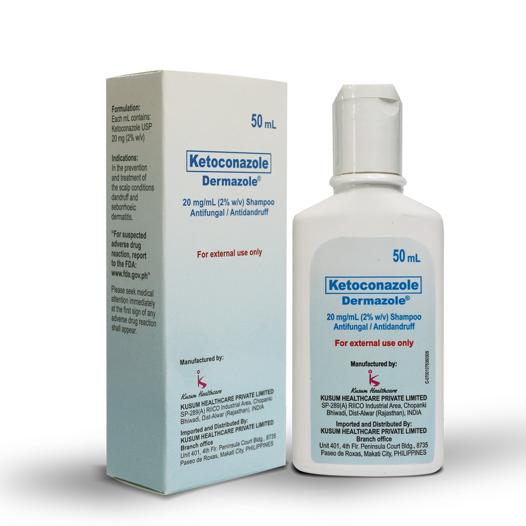 Dermazole = Ketoconazole Shampoo (AntiFungal, AntiDandruff) 50ml Shopee Philippines