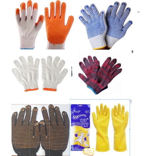 Makapal Na Pares Ng Rubber Gloves Construction Gloves -buildmate 