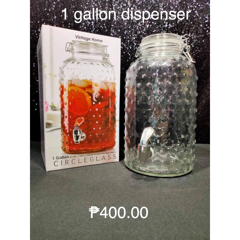 Locking 1-Gallon Glass Beverage Dispenser