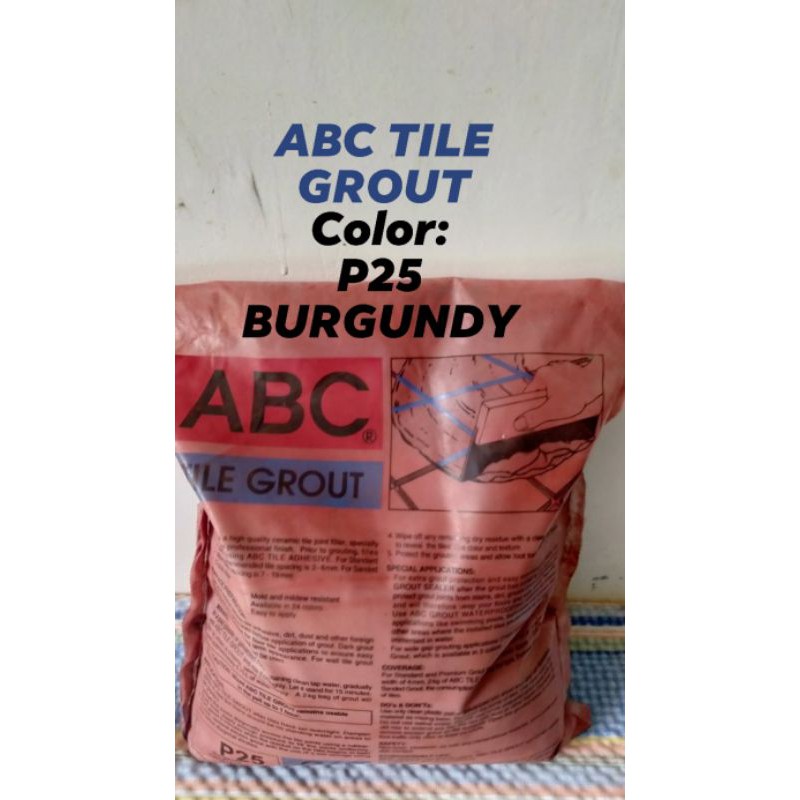 ABC TILE GROUT 2KG COLOR P25- BURGUNDY | Shopee Philippines