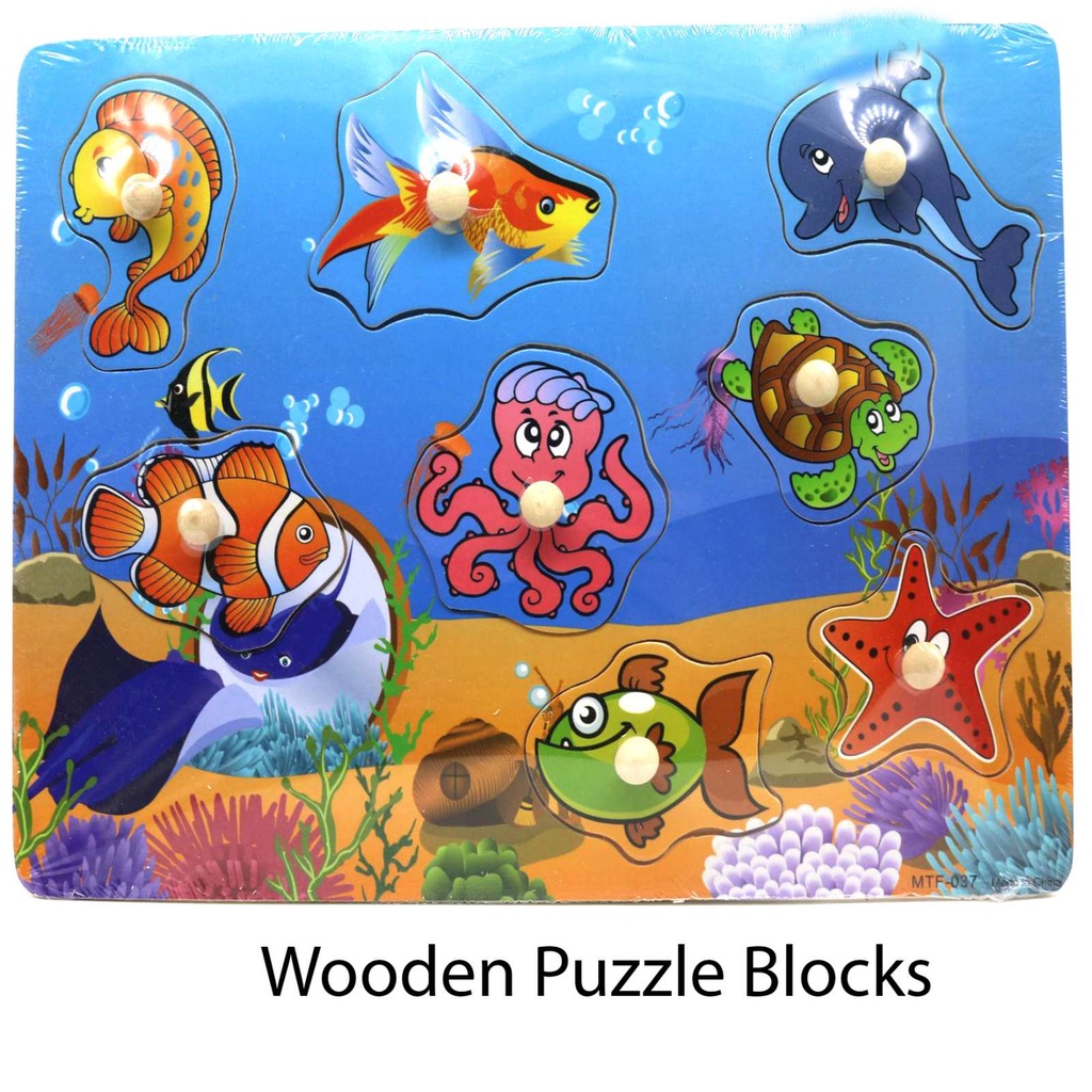 Educational Learning Wooden Peg Puzzle (under the sea) Shopee Philippines