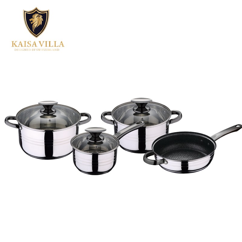 Kaisa Villa Stainless Cookware Set Pan And Soup Pot Pcs Kv