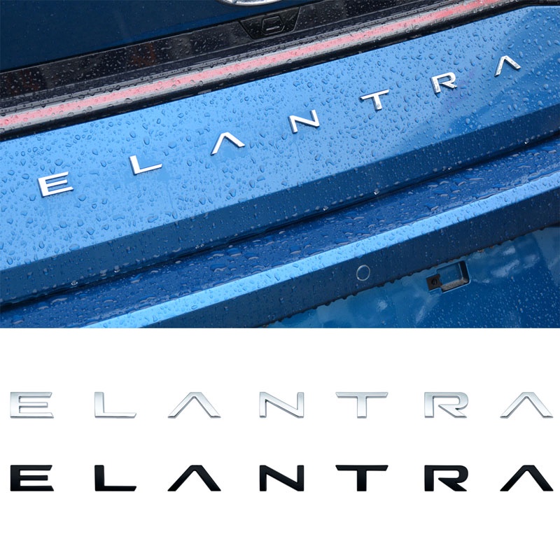 Car ABS Decor ELANTRA Letter Logo Sticker Rear Bumper Tail Trunk Rear ...