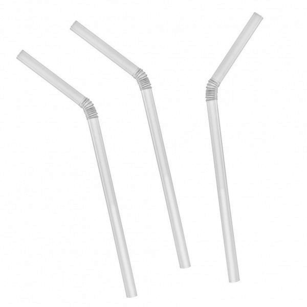 Bending Straw Flexible 100pcs White Party Straw good quality juice milk ...