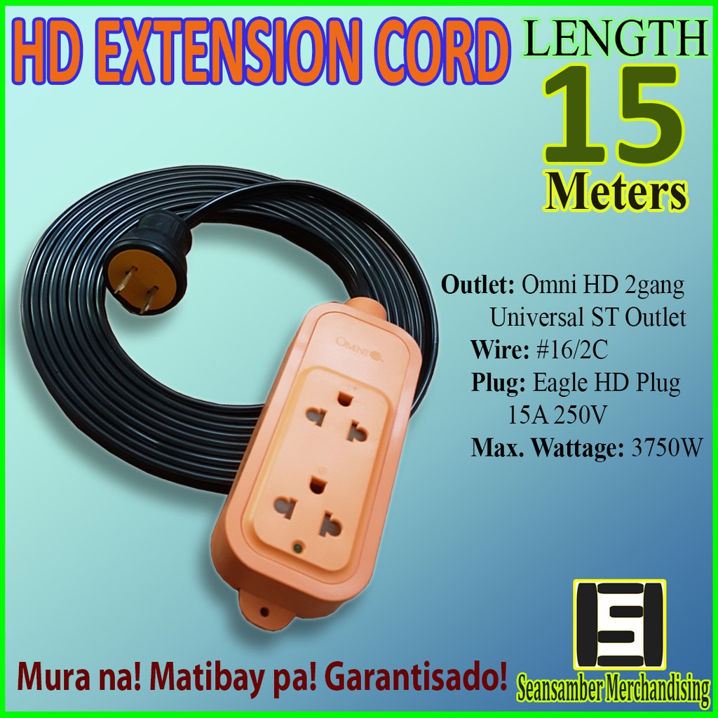 Heavy Duty Extension Cord 15 Meters in Length Shopee Philippines