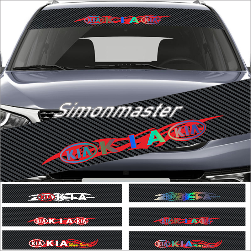 Auto Exterior Carbon Fiber Windshield Stickers Car Front Rear Shading ...