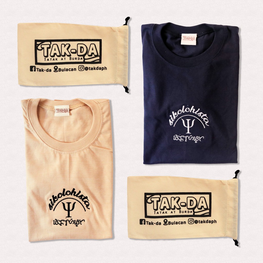 Tak-da Sikolohista Baybayin Embroidery Burda Shirt | Shopee Philippines