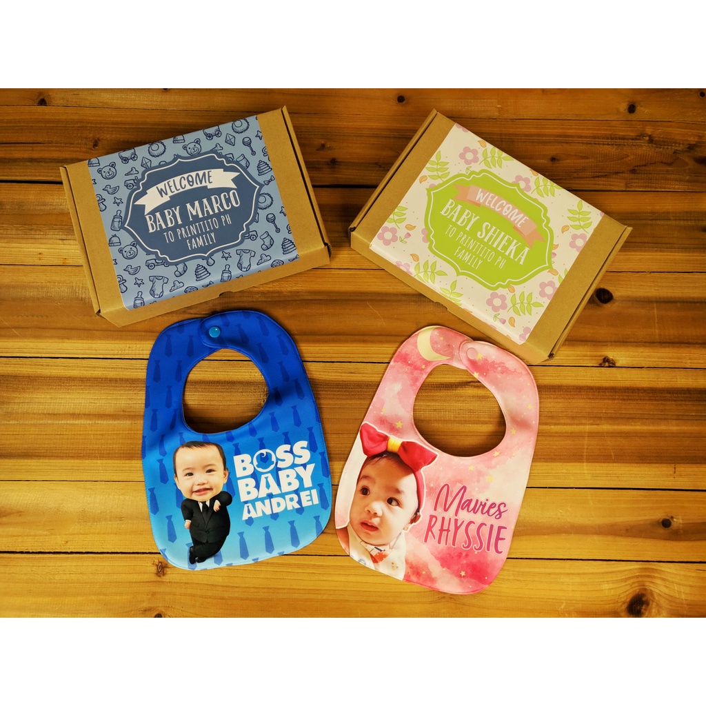 Personalized Baby Bib with Customized Name Or Face Design For Newborn ...