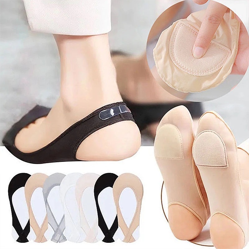 1 Pair Women Invisible Non-slip Silicone Sock / Summer Ultra-thin Ice ...