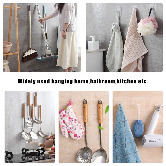 6pcs Wall hook Adhesive Wall Plug Hook Wall Hanging Hook Heavy Duty ...