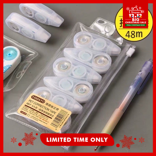HOKKA Environmental Correction Tape Plain with Pouch (Zipper) 6in1 Muji