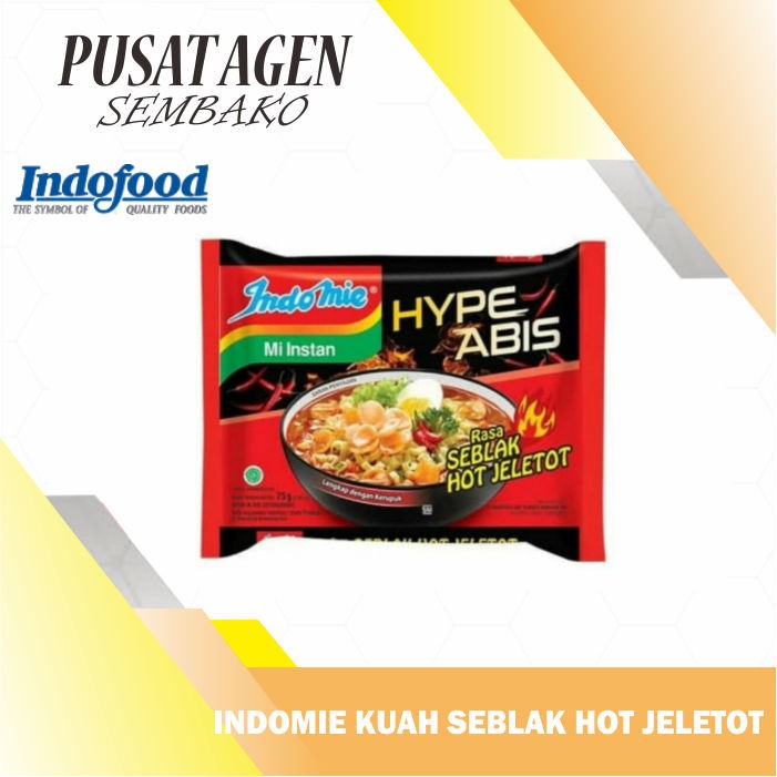 Indomie Mi Kuah Seblak Hot Jeletot Hype Abis Instant Noodles 75g Gr