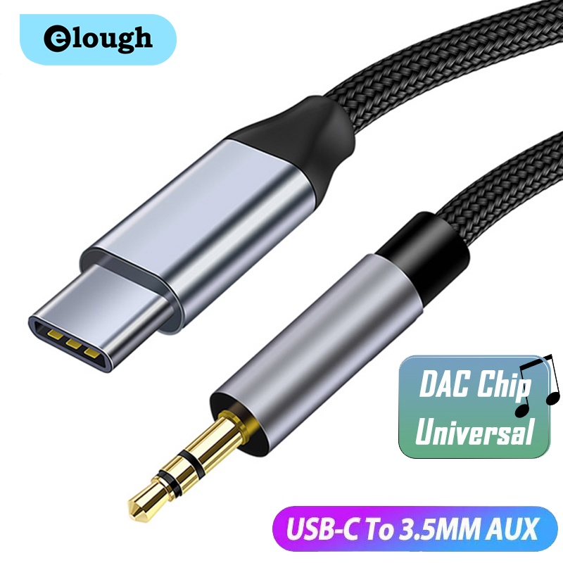 Elough USB Type C to 3.5mm Jack Audio Cable Aux Cable Car Headphone