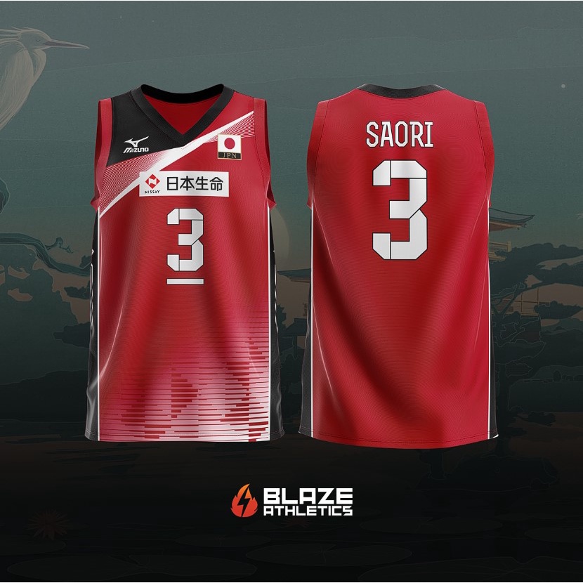 RED Japan Women's Volleyball Team Jersey (PRE-ORDER) FULL SUBLIMATION ...