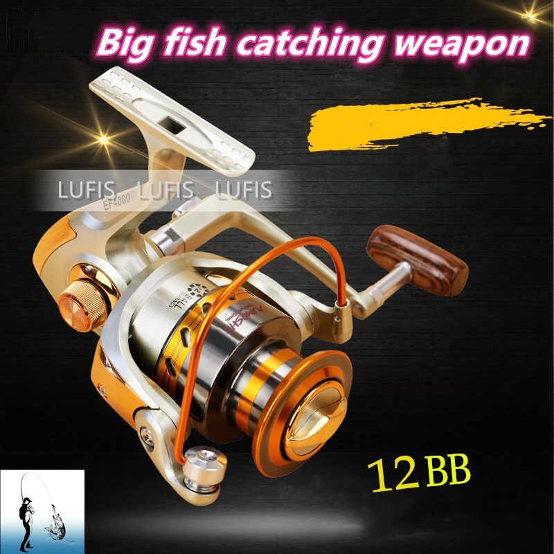 12BB Spinning Fishing Reel Gear Ratio 1000-7000 Series Metal Front