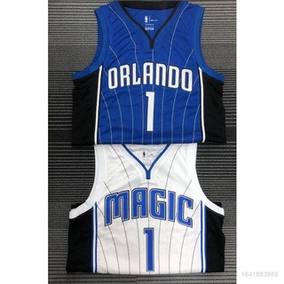 75th Anniversary Orlando Magic McGrady #1 White And Orange NBA