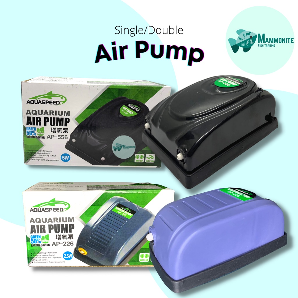 Aquaspeed Aquarium Single Double 4-Way Air Pump Oxygen AP226 AP556