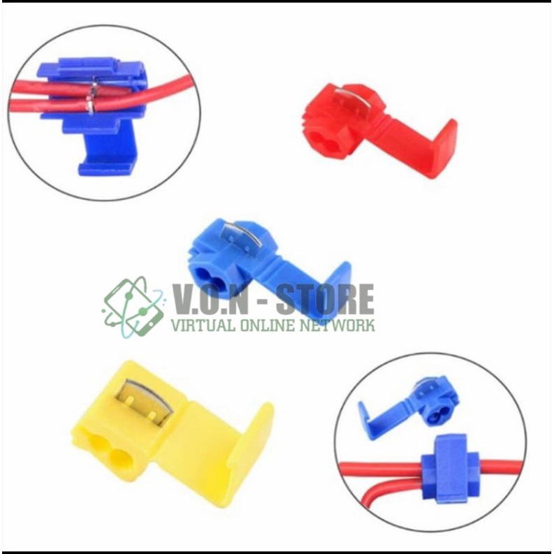 30 pc (3 Variants) Electric Cable Snap Lock Connector Electric