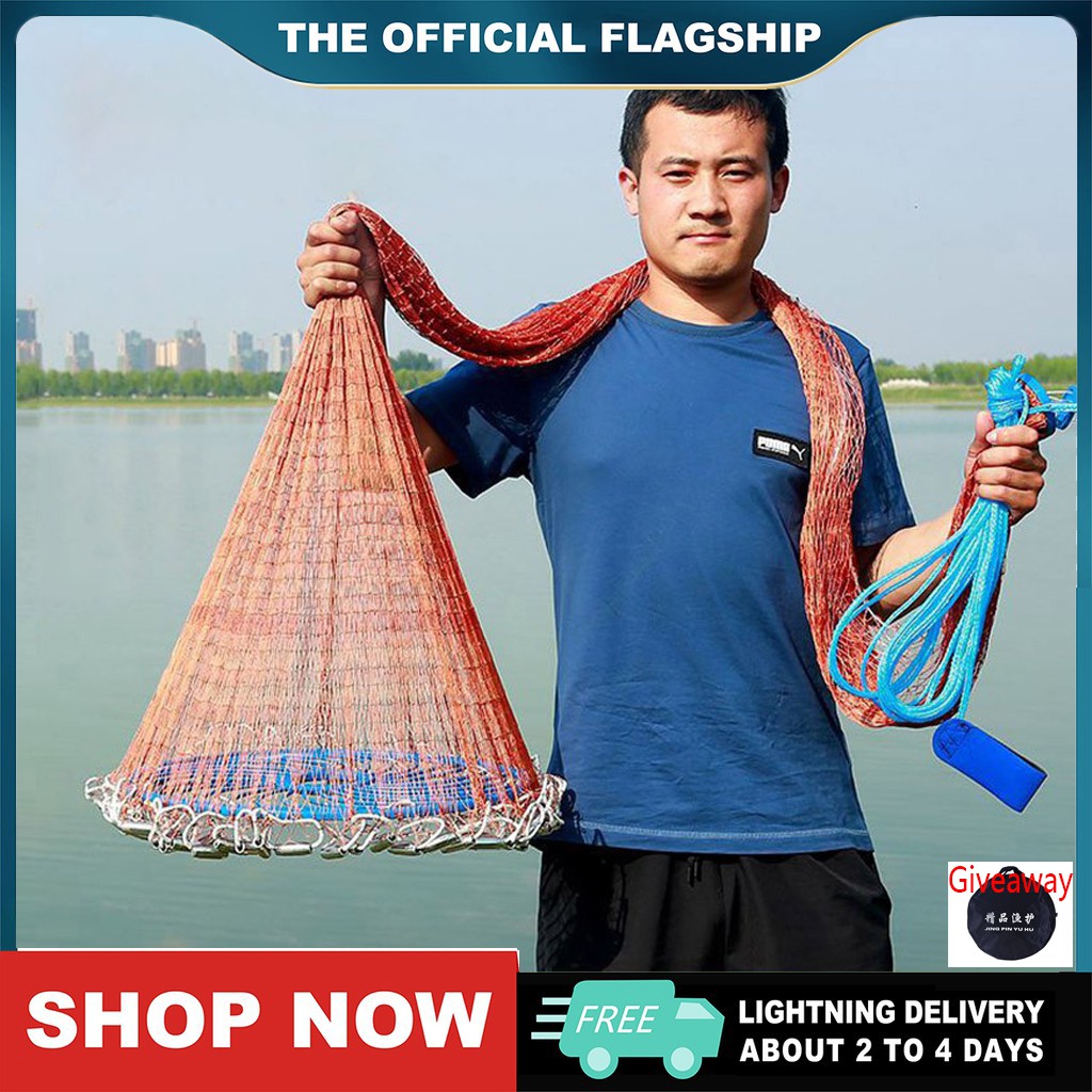【COD】Catch Fishing Net Upgraded American Hand Cast Net with Flying Disc ...