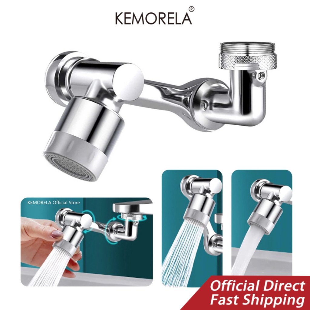 KEMORELAFaucet Aerator Splash Filter Faucet 1080° Angle Rotate and