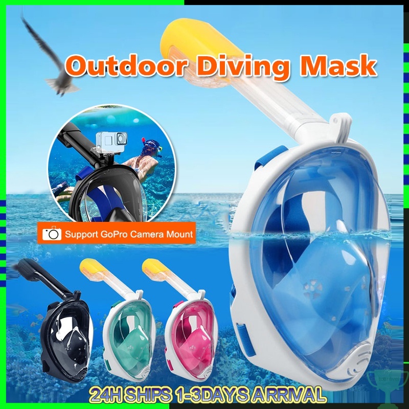 Full Face Snorkeling Set Scuba Diving Mask Easy Breath Snorkeling ...