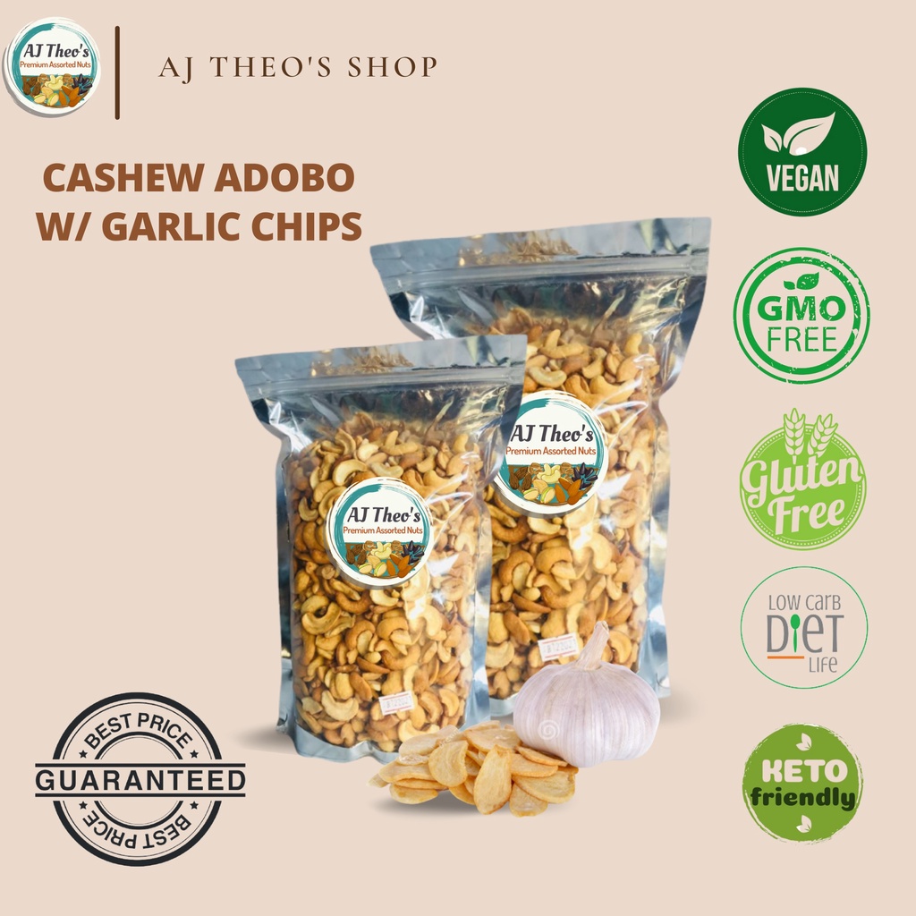 CASHEW ADOBO WITH GARLIC CHIPS 500 GRAMS | Shopee Philippines