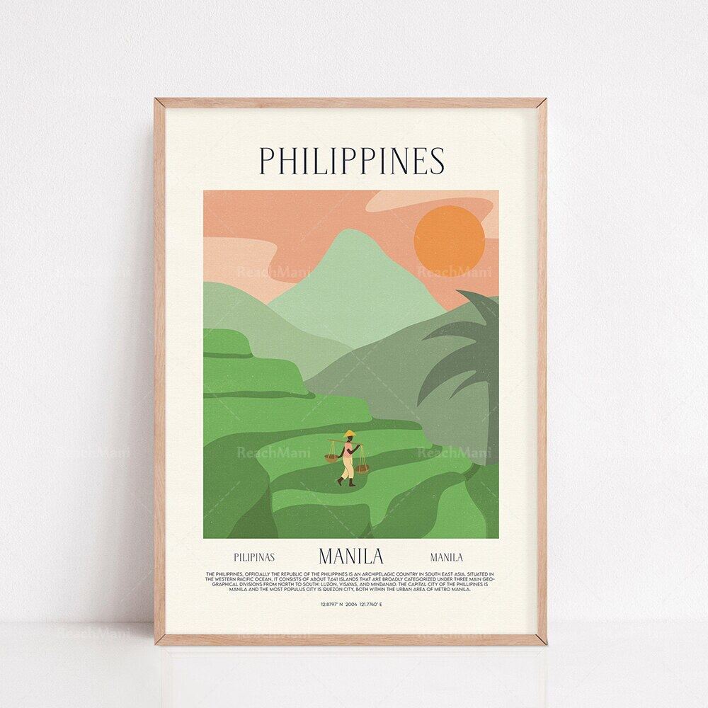 Philippine posters Manila prints retro wall art minimalist posters