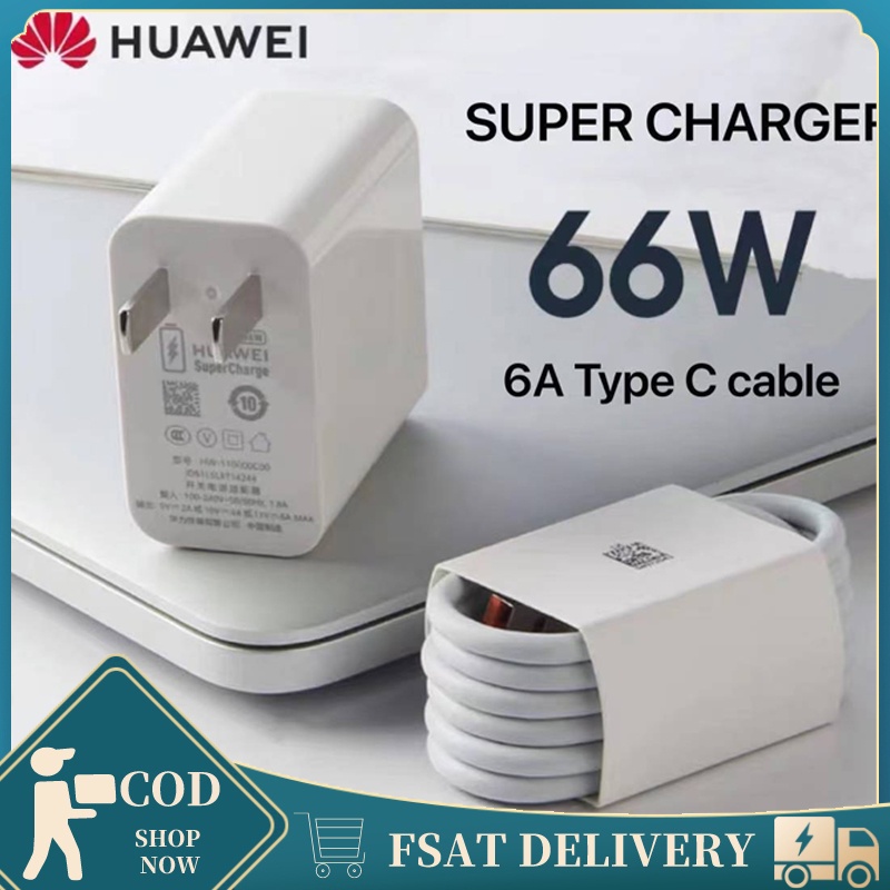 Huawei 66W Max Super Charger Fast Charging Wall Charger With 6A Type C ...