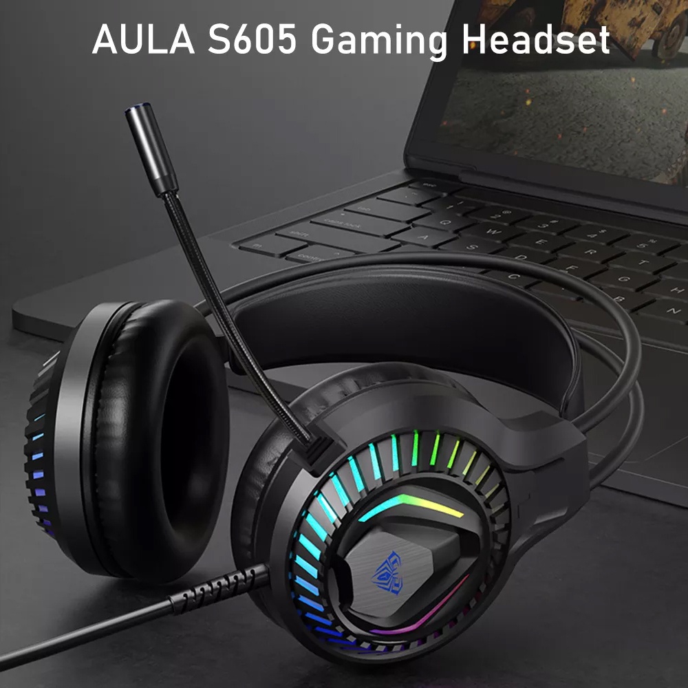 AULA S605 Gaming Headset | 360° Microphone Noise Reduction | Colorful ...