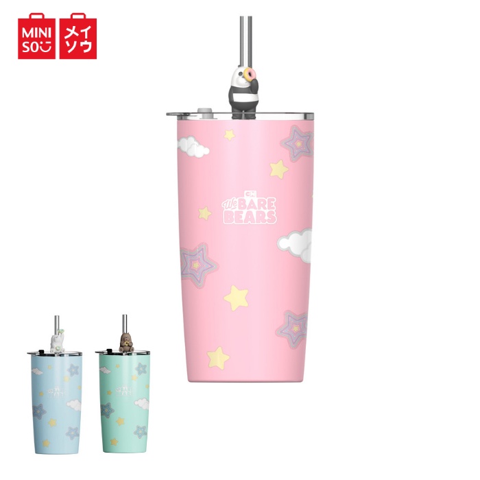 Miniso We Bare Bears Collection Steel Water Bottle Steel Cup 550ml