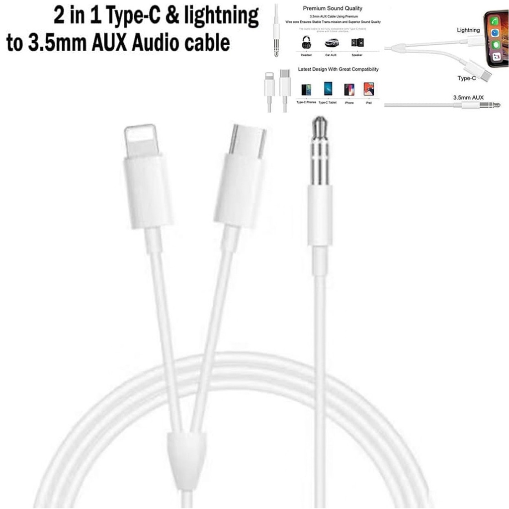 iPhone Lightning TypeC to 3.5 mm Aux Converter Cable GLCM32 ghMV Shopee Philippines