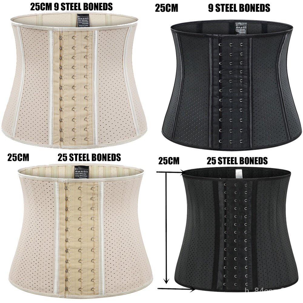 Black New 8 Steel Bone Plus Buckle Tummy Waist Corset Women Body