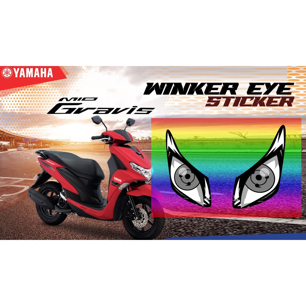 Winker For Yamaha Gravis Black and White Sharingan Eyes Design | Shopee ...
