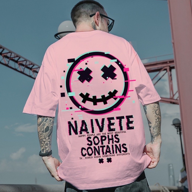 Trendy Design Oversize Korean Style Top Fashion Pink And White T Shirt  Unisex Oversized Tees | Shopee Philippines