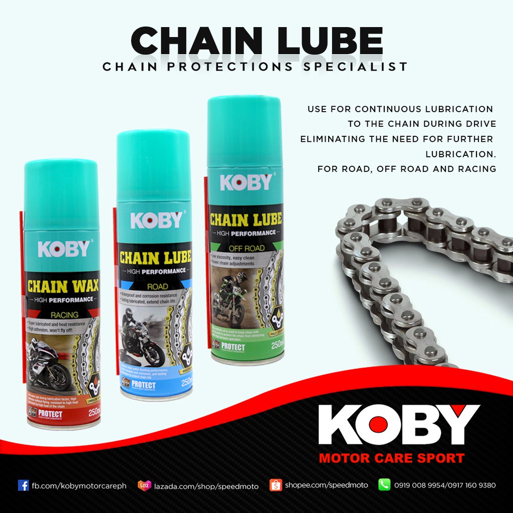 Koby Chain Lube Road/Off Road/Wax Racing 250ml Shopee Philippines