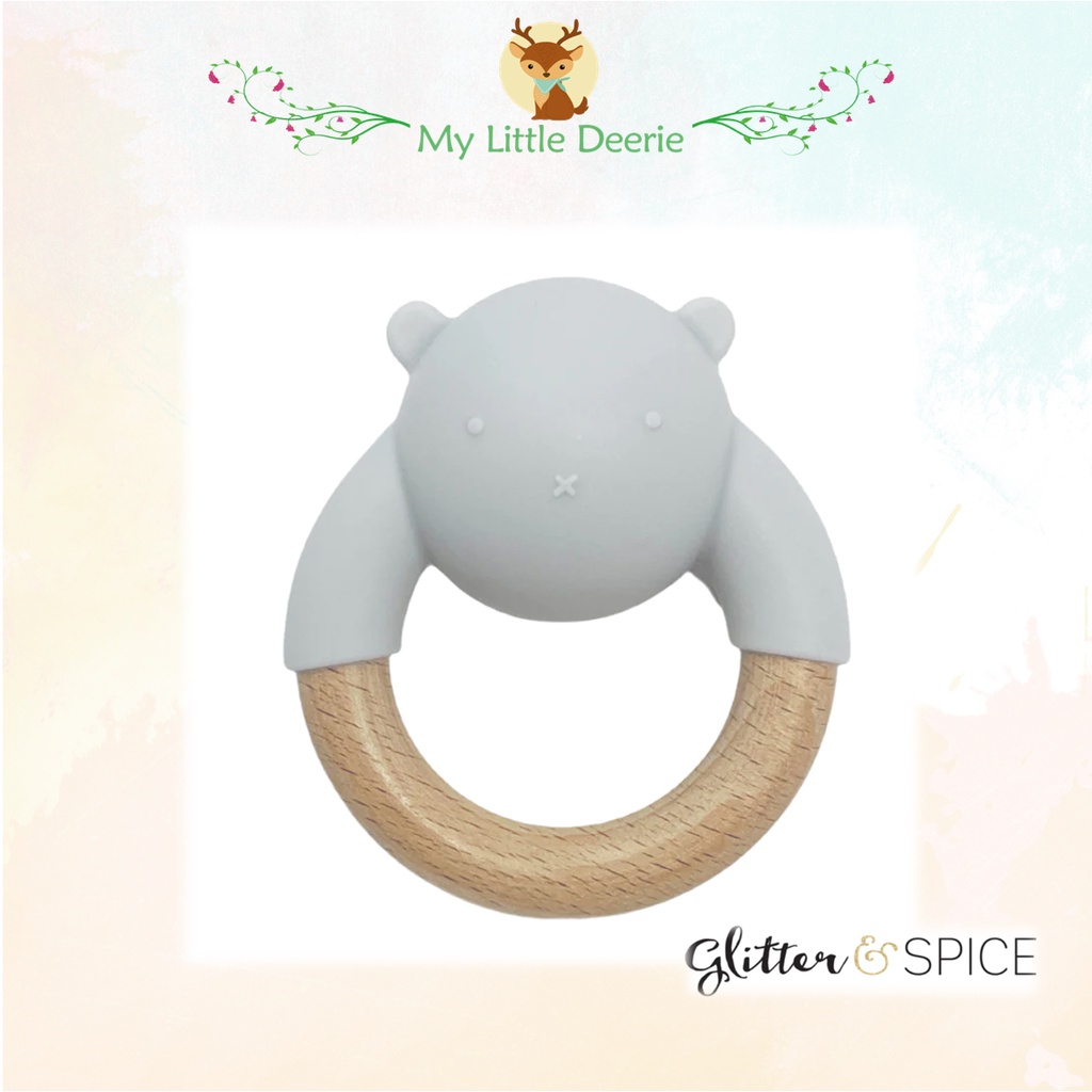 GLITTER & SPICE Woodland Rattle Teether (Bear) | Shopee Philippines