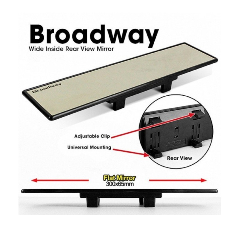 Broadway Wide Rear View Blue Mirror 300mm | Shopee Philippines