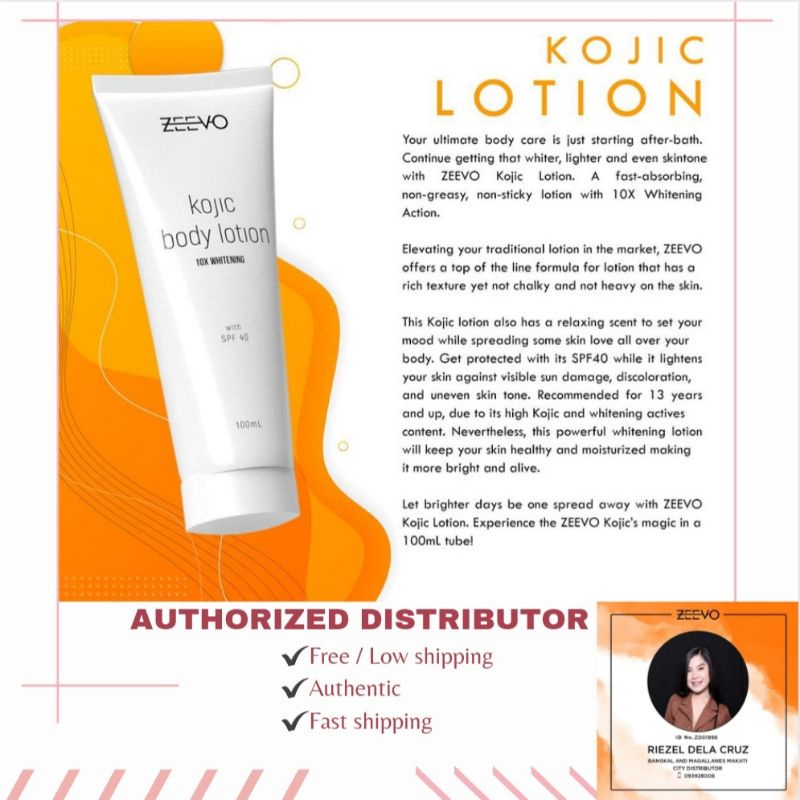 ZEEVO KOJIC BODY LOTION 10X WHITENING WITH SPF40 Shopee Philippines