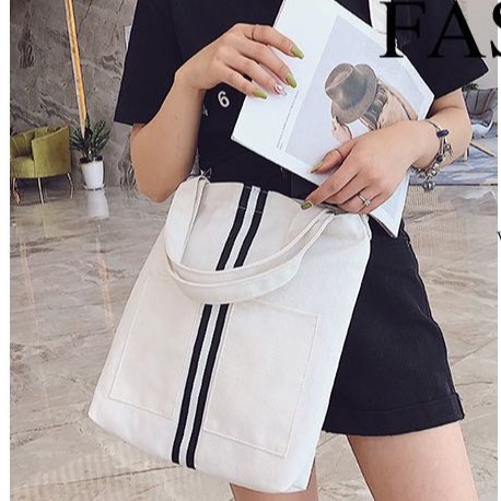 Korean Canvas Bag (Design No.84) Shoulder Crossbody Tote bag With 2 ...