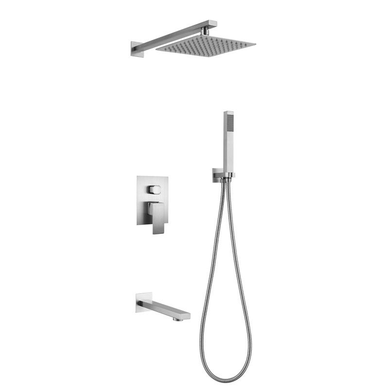 Super discounted high quality 304 brushed stainless steel shower set ...