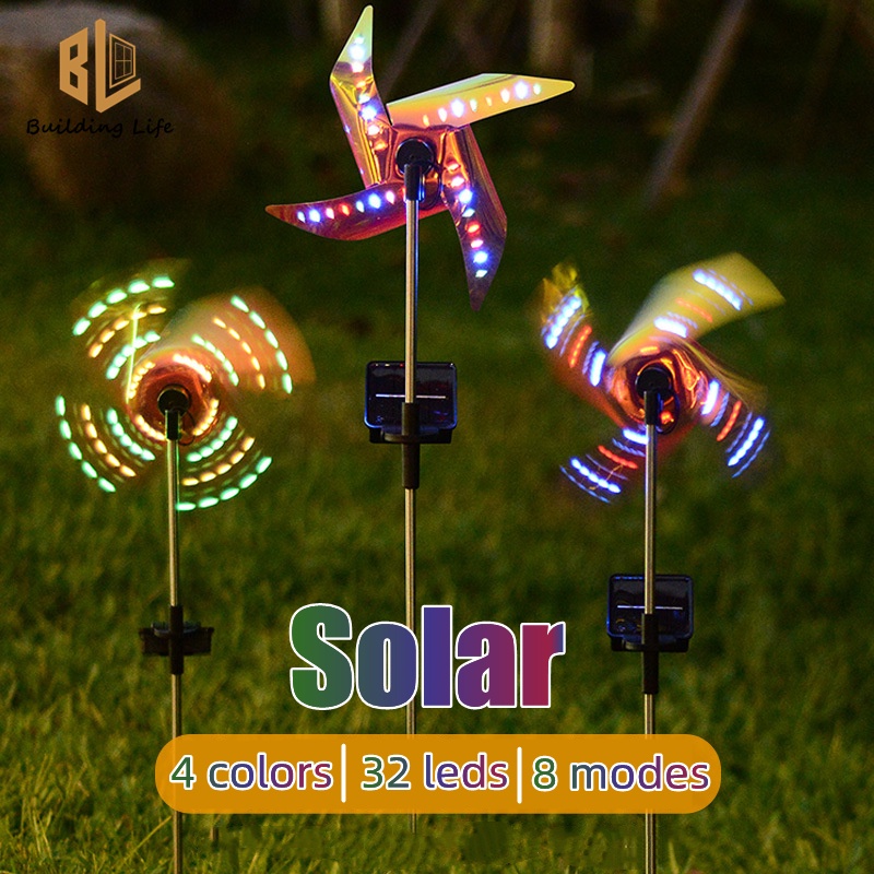 LED Solar Windmill Light Outdoor Waterproof Garden Decorative Lights ...