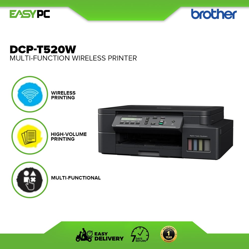 Brother DCPT520W MultiFunction Wireless Printer, 3in1 multifunction