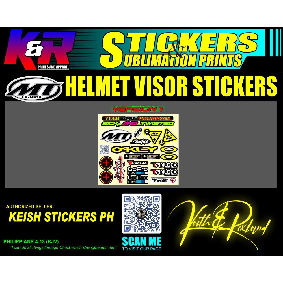MT Helmet Visor Decal/Sticker Shopee Philippines