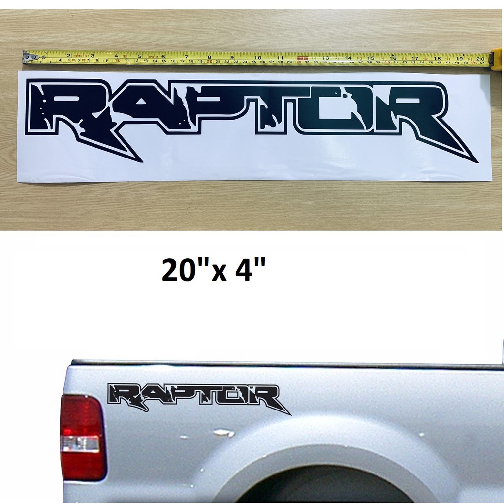 1PC Car Raptor Sticker 4x4 Side Bed Lettering Decals Sticker BLACK ...