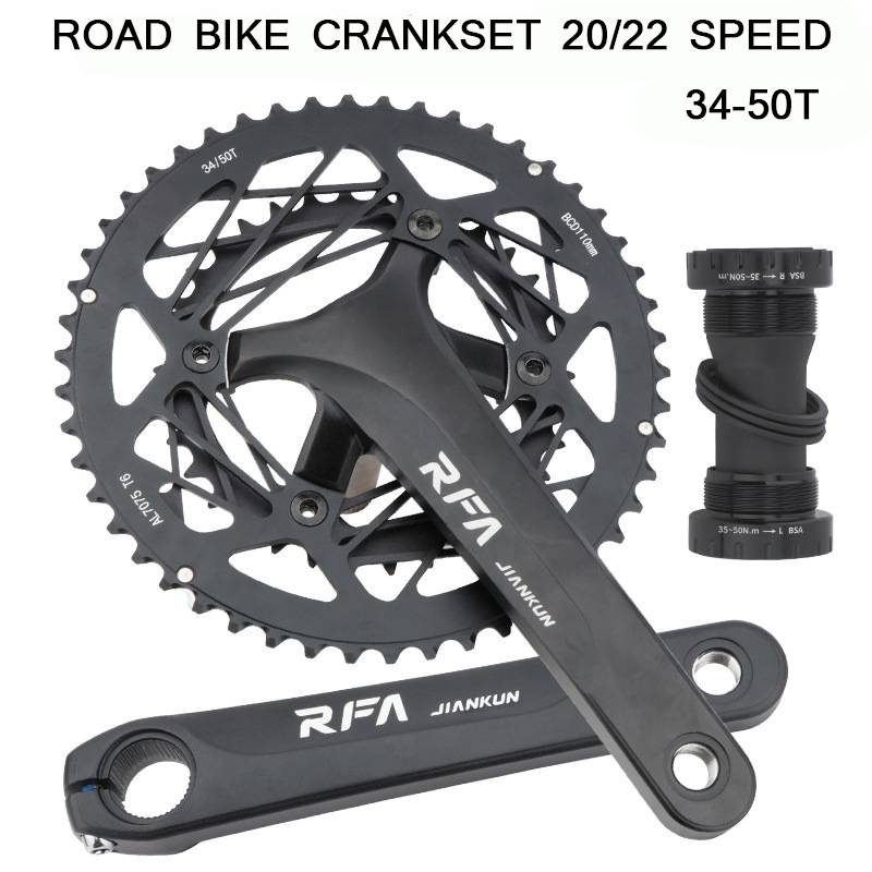 JIANKUN Bike Crankset IXF Bike Crankset RFA Road Bike Crankset BCD110 130mm Hollow Crankset Double Disc Aluminum Alloy Sprocket 20 22 Speed 170mm 50 34T Cranks kit Bike Parts Shopee Philippines